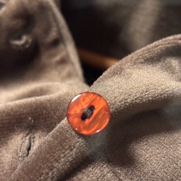 Vintage Honors Velour Button-Up Shirt Made in Hong Kong - Picture 4 of 6